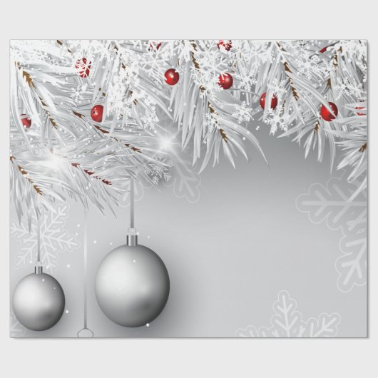 Snowflakes, kerstballen, boomkwekerij cadeaupapier (Vlak)