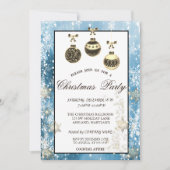 Snowflakes, kerstballen Company Party Kaart (Voorkant)