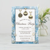 Snowflakes, kerstballen Company Party Kaart (Staand voorkant)