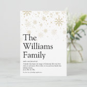 Snowflakes kerstbericht feestdagenkaart (Staand voorkant)