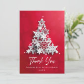 Snowflakes kerstbomen Corporate Holiday Bedankkaart (Staand voorkant)
