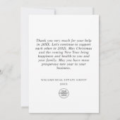 Snowflakes kerstbomen Corporate Holiday Bedankkaart (Achterkant)