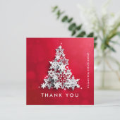 Snowflakes kerstbomen Corporate Holiday Bedankkaart (Staand voorkant)