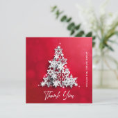 Snowflakes kerstbomen Corporate Holiday Bedankkaart (Staand voorkant)
