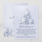 Snowflakes kerstbomen Corporate Holiday Bedankkaart (Voorkant / Achterkant)