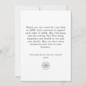 Snowflakes kerstbomen Corporate Holiday Bedankkaart (Achterkant)