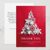 Snowflakes kerstbomen Corporate Holiday Bedankkaart (Voorkant / Achterkant)