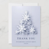 Snowflakes kerstbomen Corporate Holiday Bedankkaart (Voorkant)
