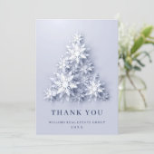 Snowflakes kerstbomen Corporate Holiday Bedankkaart (Staand voorkant)