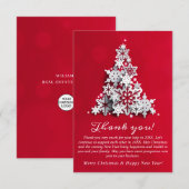 Snowflakes kerstbomen Corporate Holiday Bedankkaart (Voorkant / Achterkant)