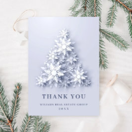 Snowflakes kerstbomen Corporate Holiday Bedankkaart