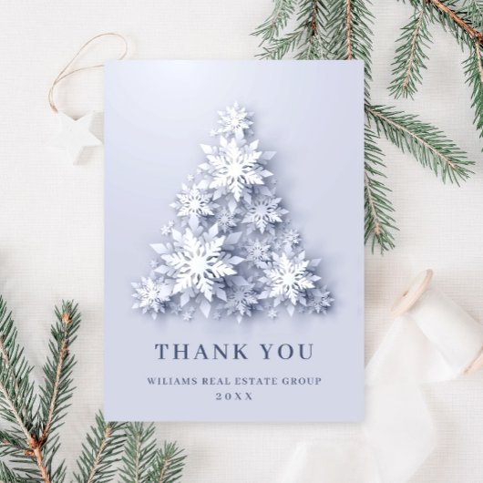 Snowflakes kerstbomen Corporate Holiday Bedankkaart