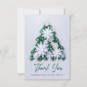 Snowflakes kerstbomen Corporate Holiday Bedankkaart (Voorkant)