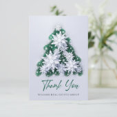 Snowflakes kerstbomen Corporate Holiday Bedankkaart (Staand voorkant)