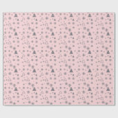 Snowflakes kerstbomen moderne feestdagen cadeaupapier (Vlak)