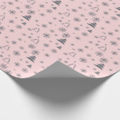 Snowflakes kerstbomen moderne feestdagen cadeaupapier (Hoek)