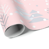 Snowflakes kerstbomen moderne feestdagen cadeaupapier (Rol Hoek)