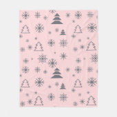 Snowflakes kerstbomen moderne feestdagen fleece deken (Voorkant)