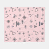 Snowflakes kerstbomen moderne feestdagen fleece deken (Voorkant (Horizontaal))