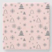 Snowflakes kerstbomen moderne feestdagen stenen onderzetter (Voorkant)