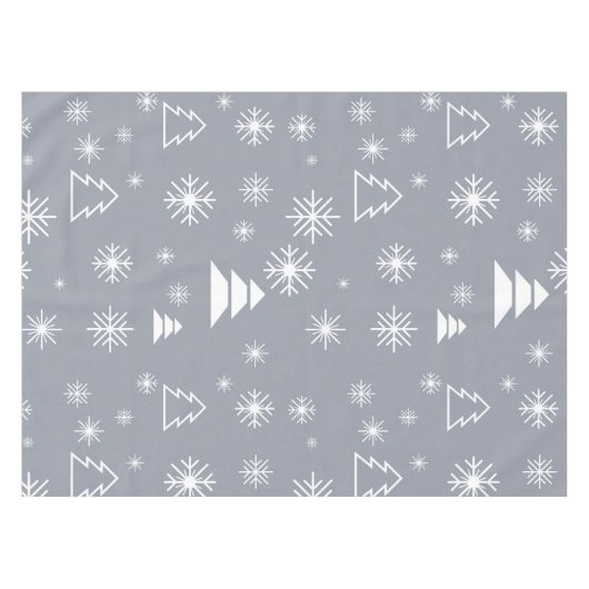 Snowflakes kerstbomen moderne feestdagen tafelkleed (Voorkant (Horizontaal))