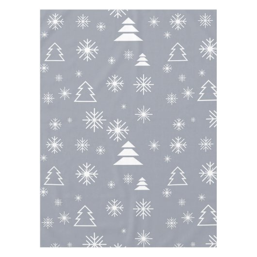 Snowflakes kerstbomen moderne feestdagen tafelkleed (Voorkant)