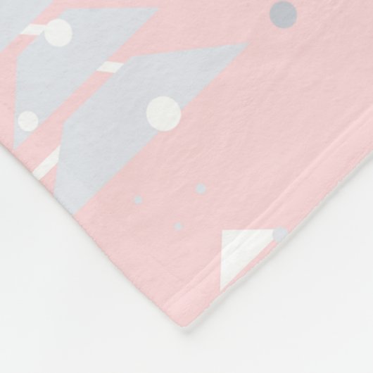 Snowflakes kerstbomen roze grijs fleece deken (Hoek)