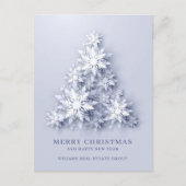 Snowflakes kerstboom bedrijfsgroet briefkaart (Voorkant)