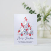 Snowflakes kerstboom bedrijfsgroet briefkaart (Staand voorkant)