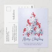 Snowflakes kerstboom bedrijfsgroet briefkaart (Voorkant / Achterkant)