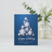 Snowflakes kerstboom bedrijfsgroet briefkaart (Staand voorkant)