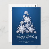 Snowflakes kerstboom bedrijfsgroet briefkaart (Voorkant / Achterkant)