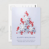 Snowflakes kerstboom bedrijfsgroet briefkaart (Voorkant / Achterkant)