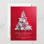 Snowflakes kerstboom bedrijfsgroet briefkaart (Voorkant / Achterkant)