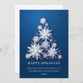 Snowflakes kerstboom bedrijfsgroet feestdagenkaart (Voorkant / Achterkant)