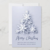 Snowflakes kerstboom bedrijfsgroet feestdagenkaart (Voorkant)