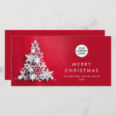 Snowflakes kerstboom bedrijfsgroet feestdagenkaart (Voorkant / Achterkant)