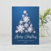 Snowflakes kerstboom bedrijfsgroet feestdagenkaart (Staand voorkant)
