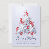 Snowflakes kerstboom bedrijfsgroet feestdagenkaart (Voorkant)