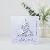 Snowflakes kerstboom bedrijfsgroet feestdagenkaart (Staand voorkant)