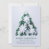 Snowflakes kerstboom bedrijfsgroet feestdagenkaart (Voorkant)