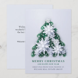 Snowflakes kerstboom bedrijfsgroet feestdagenkaart