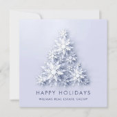 Snowflakes kerstboom bedrijfsgroet feestdagenkaart (Voorkant)