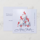 Snowflakes kerstboom bedrijfsgroet feestdagenkaart (Voorkant / Achterkant)