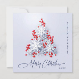 Snowflakes kerstboom bedrijfsgroet feestdagenkaart