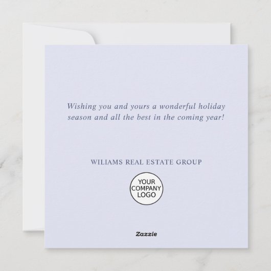 Snowflakes kerstboom bedrijfsgroet feestdagenkaart (Achterkant)