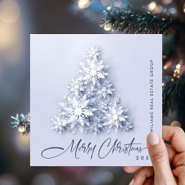 Snowflakes kerstboom bedrijfsgroet feestdagenkaart