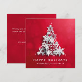 Snowflakes kerstboom bedrijfsgroet feestdagenkaart (Voorkant / Achterkant)