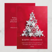 Snowflakes kerstboom bedrijfsgroet feestdagenkaart (Voorkant / Achterkant)