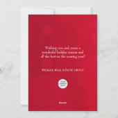 Snowflakes kerstboom bedrijfsgroet feestdagenkaart (Achterkant)